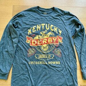 Kentucky Derby Churchill Downs Long Sleeve Shirt - Navy